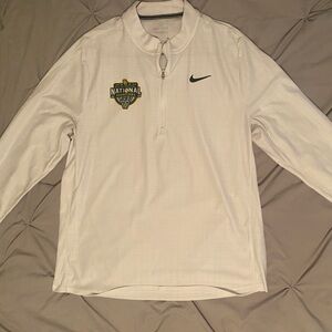 Nike white National Champions Baylor 1/4 zip pullover shirt